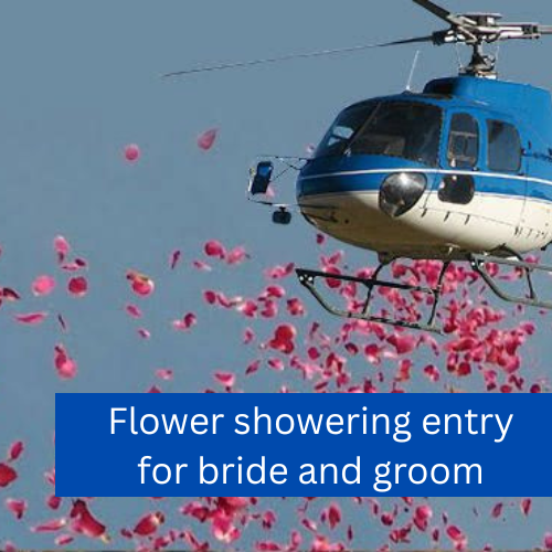 flower showering entry for bride and groom